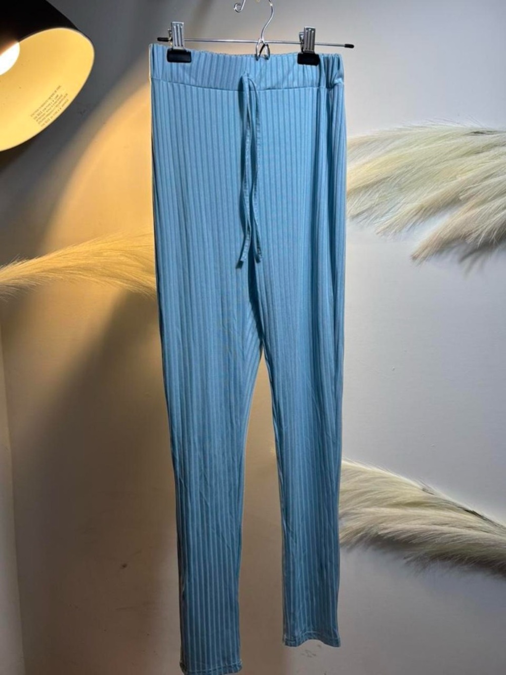 (#118) Light Blue Ribbed Drawstring Leggings